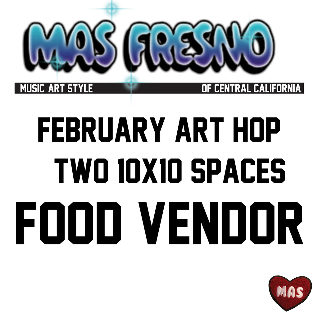 Thursdays Art Hop and The Third Saturday vendor space for TWO 10x10 areas. RAIN OR SHINE NO EXCEPTIONS. This will sell out.  Fill Out Entire info. if your able to reach check out.
